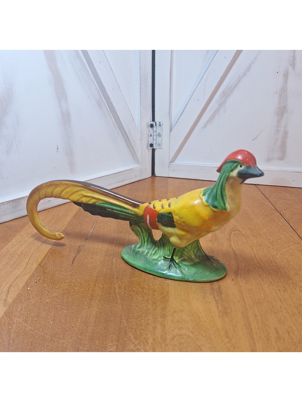 Porcelain Pheasant Bird Figurine Hand Painted Made In Japan 10"L X 5"H X 2.25"W